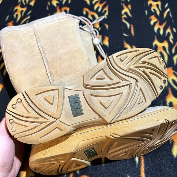UGG Australia Ultimate Tall 5250 Suede Leather Shearling Boot Tan Womens 9 - Picture 6 of 8